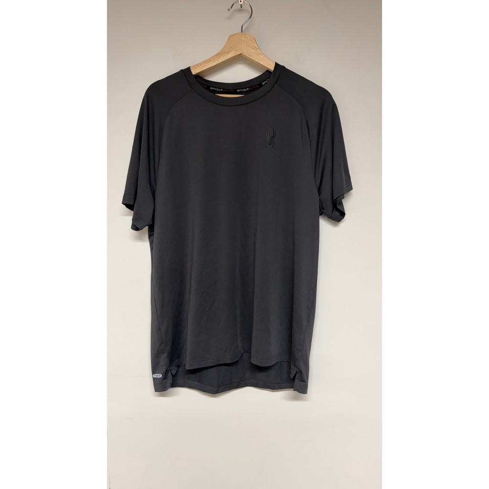 Spyder Active Mens Large Gray Performance T-Shirt Athletic Training Gym Top L